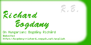 richard bogdany business card